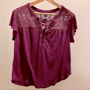 Purple lace blouse